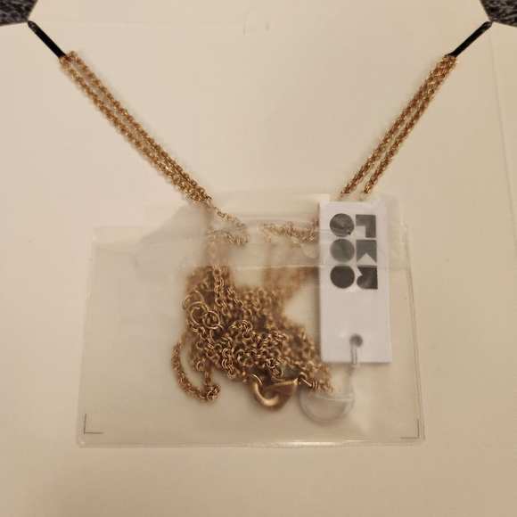 Romolo Layered Gold Necklace Silver Hammered Oval Pendants - Picture 5 of 7